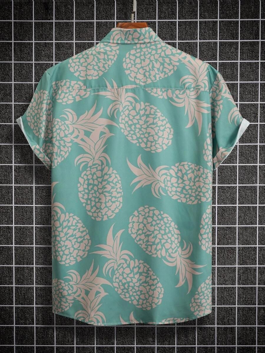 Pineapple print Half Sleeves Regular Fit Mens Casual - Shirt