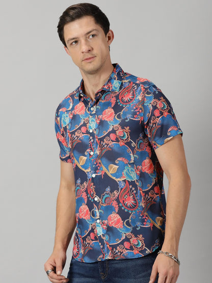 Bold Rayon Printed Half Sleeves Regular Fit Mens Casual shirt